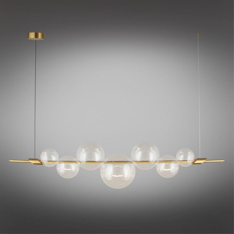 Подвесная люстра 153*25*60-200 см, 1*LED, 12W, 3000K, Aployt NOEL APL.651.03.12, латунный