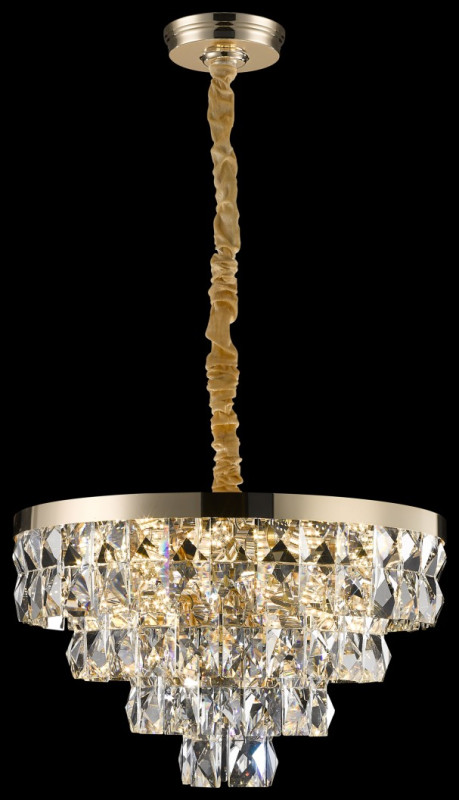 Каскадная люстра 50*108 см, 12*E14, 480W, Wertmark CASSIA WE102.12.303 золотой