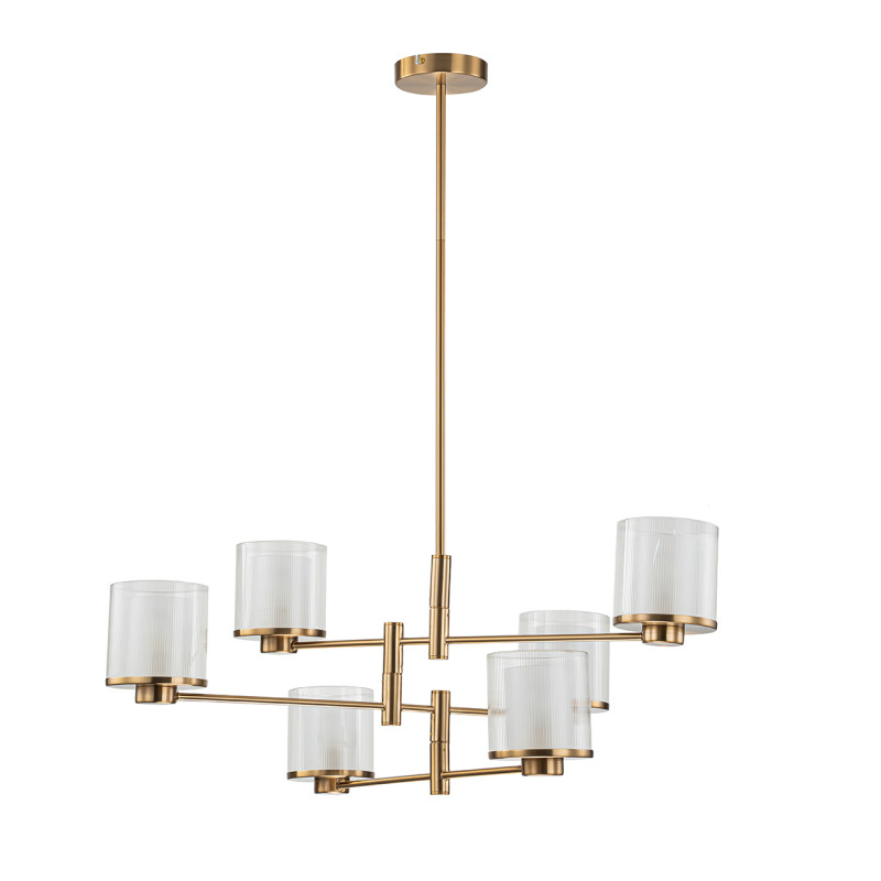Люстра на штанге *80*132 см, 6*E14*40W, Indigo Classic V000352, бронзовый, 13023/6R Brass
