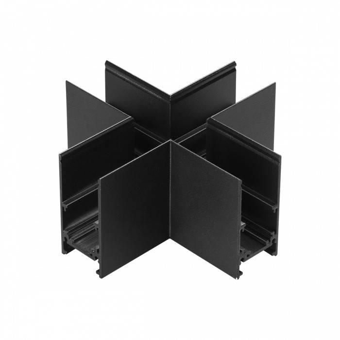 Соединитель для низковольтного шинопровода "X-образный" Novotech Flum (Shino) 135172, черный