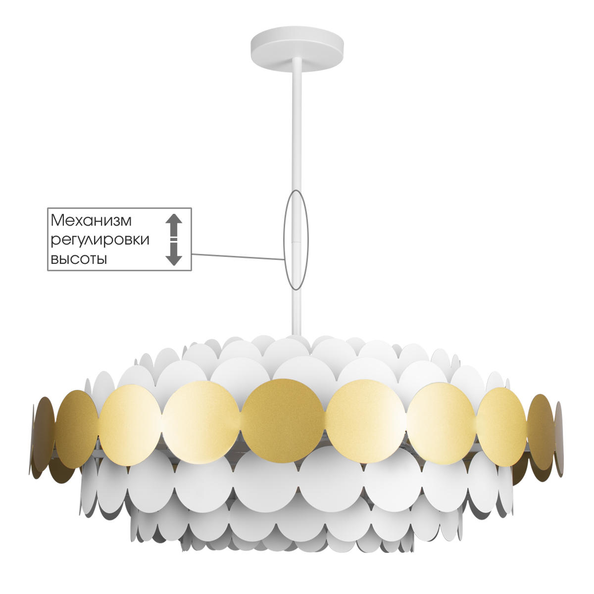 Подвесной светильник 82*32 см, 9*E14*40W LOFT IT Juicy 10310/M Gold золото, белый