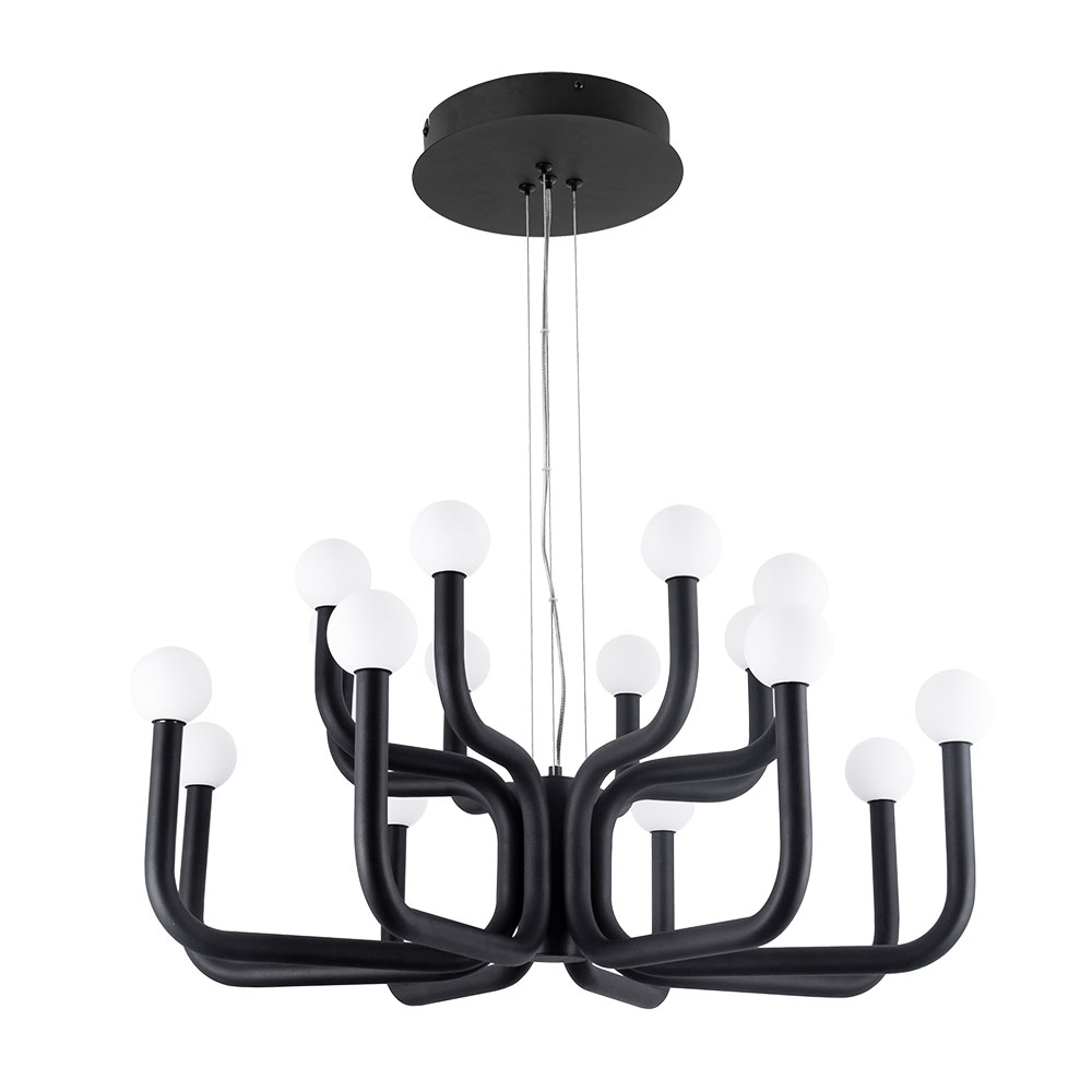 Люстра 38*76*82 см, 1*LED, 71W, 3000K Divinare Floriana 8194/06 LM-94, Черный