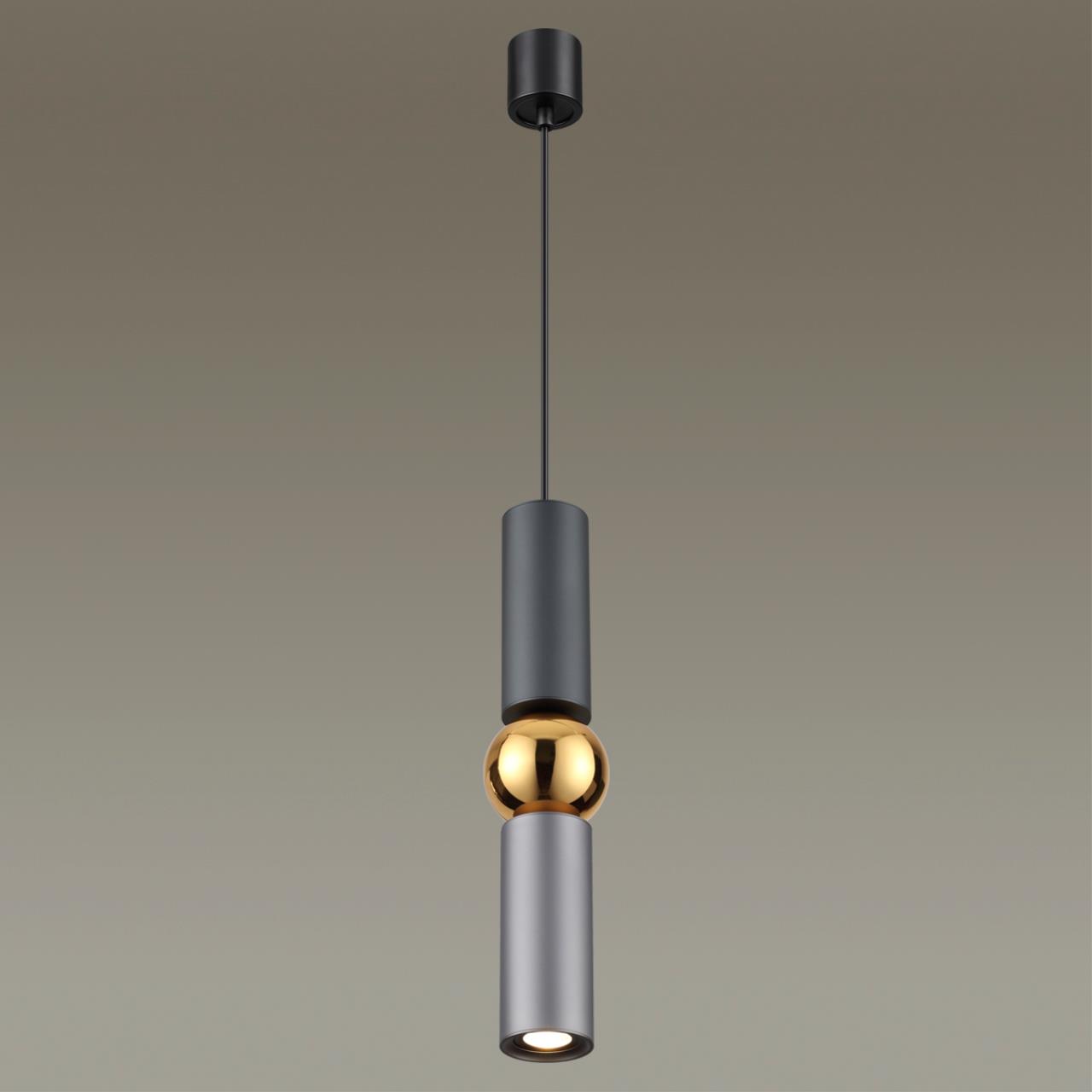 Подвесной светодиодный светильник Odeon Light Sakra 4071/5L серый, диаметр 9 см