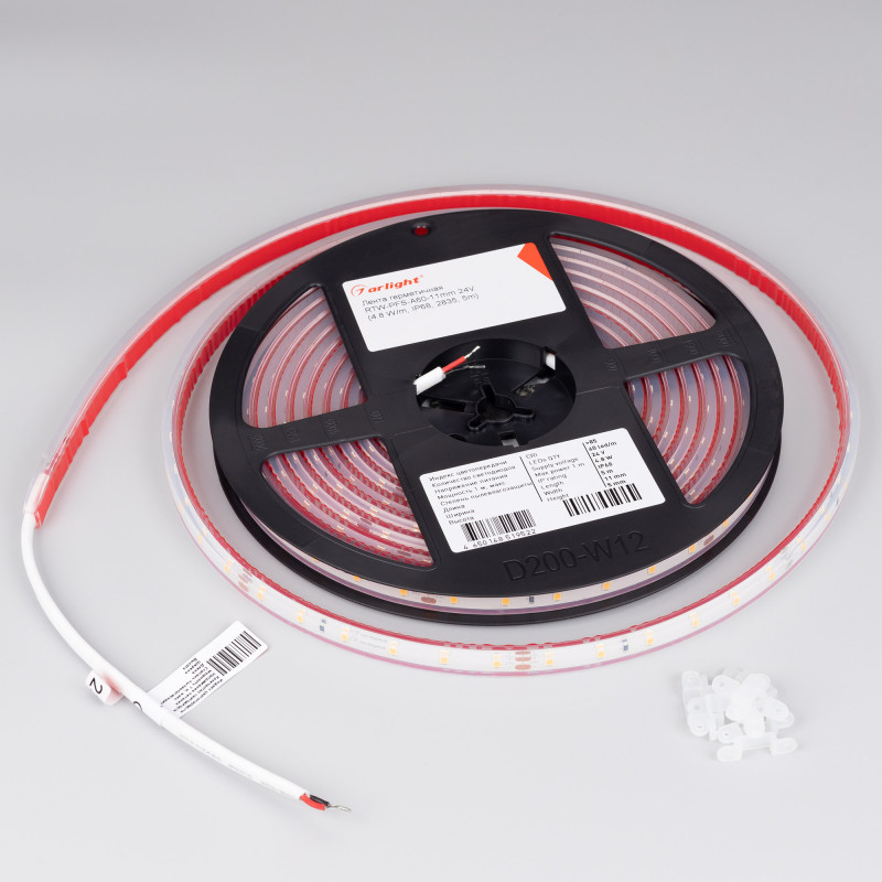 Лента герметичная RTW-PFS-A60-11mm 24V Warm3000 (4.8 W/m, IP68, 2835, 5m) (Arlight, 4.8 Вт/м, IP68) 034159. Цена указана за 5 метров. Продается кратно 5 метрам.
