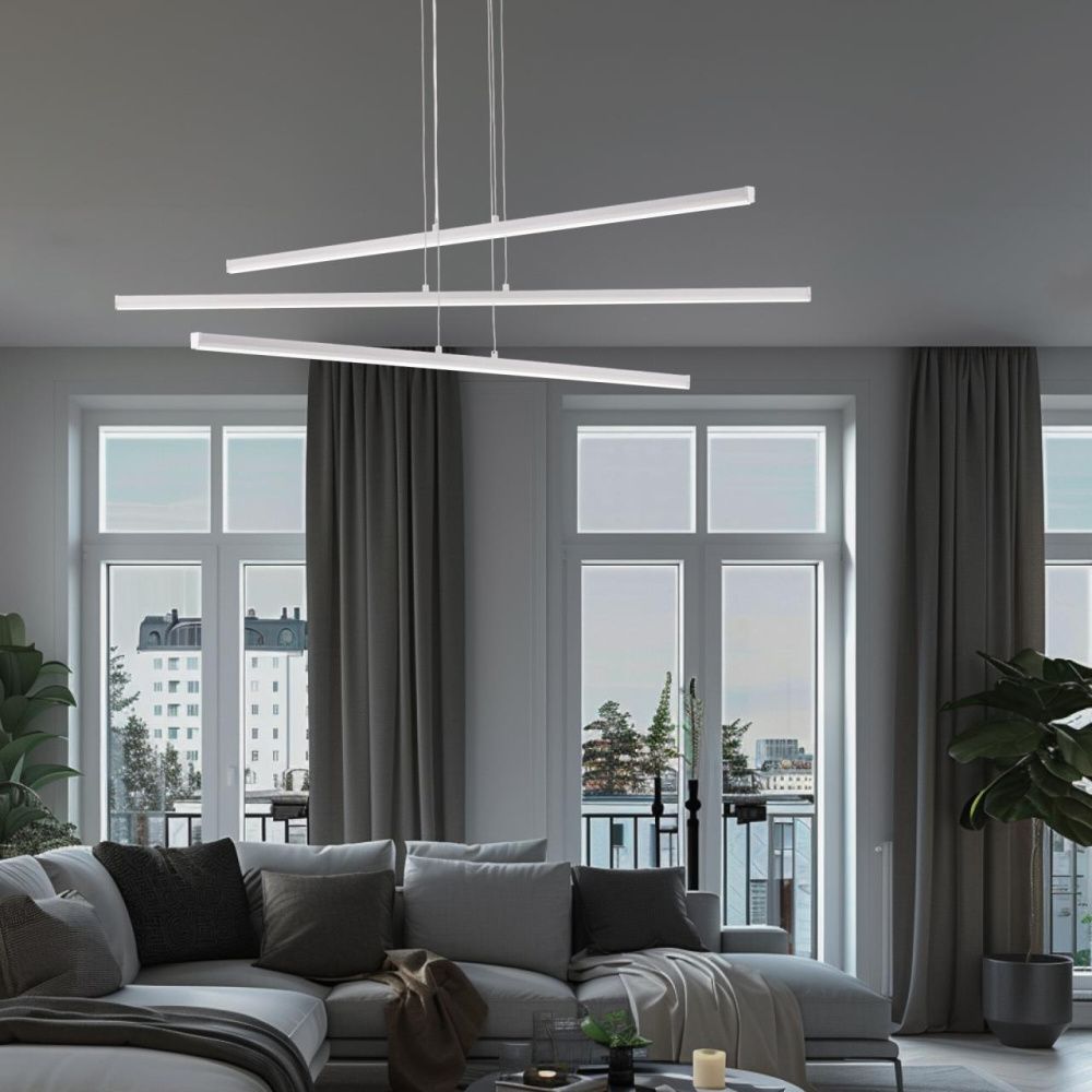 Люстра подвесная с пультом 120*13/120 см, LED 110W 3000-5500K Citilux Trent CL203730 белый