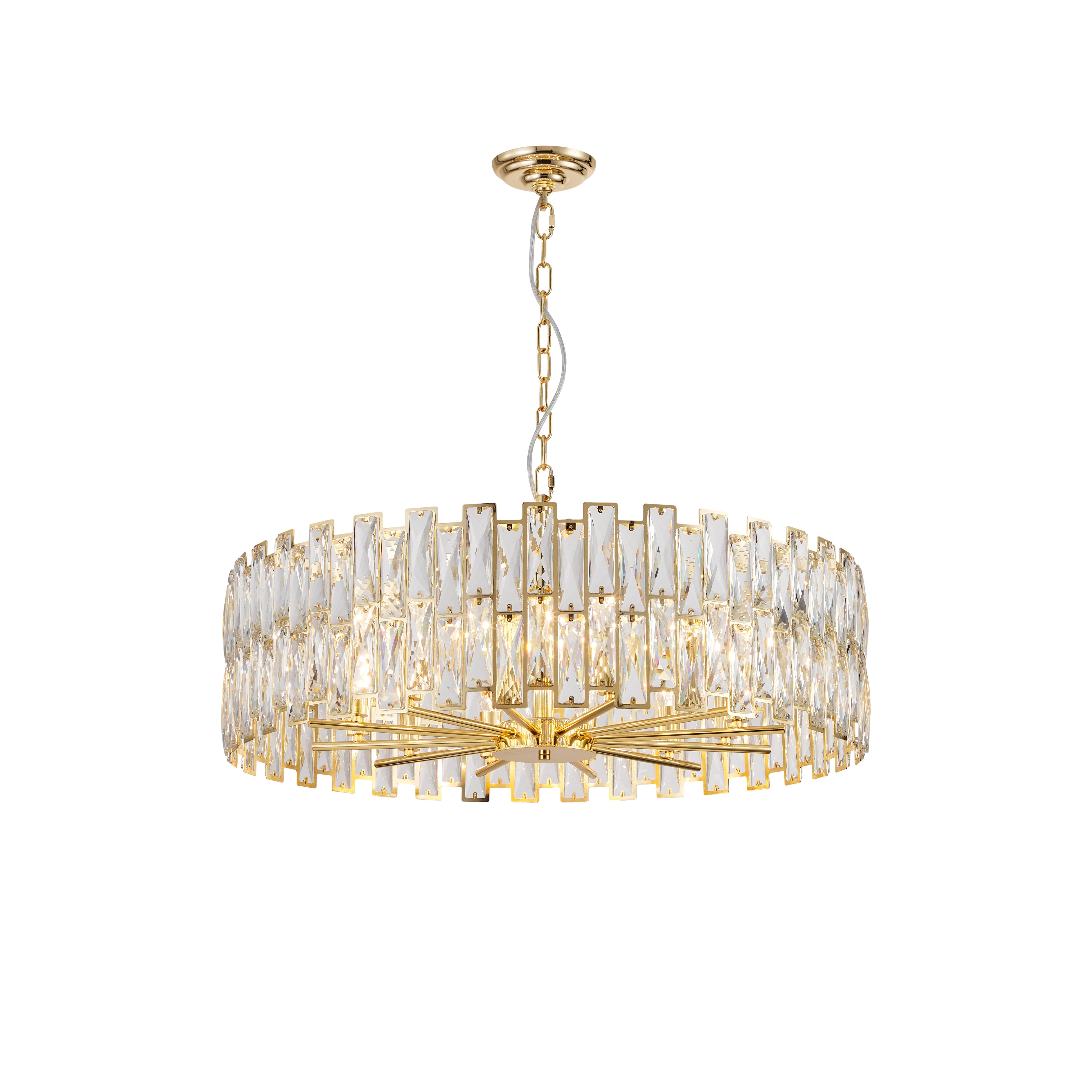 Люстра 800*230, 12*E14, 40W NewRgy Cristallo B65-ф800*H230 H-GOLD, Золото