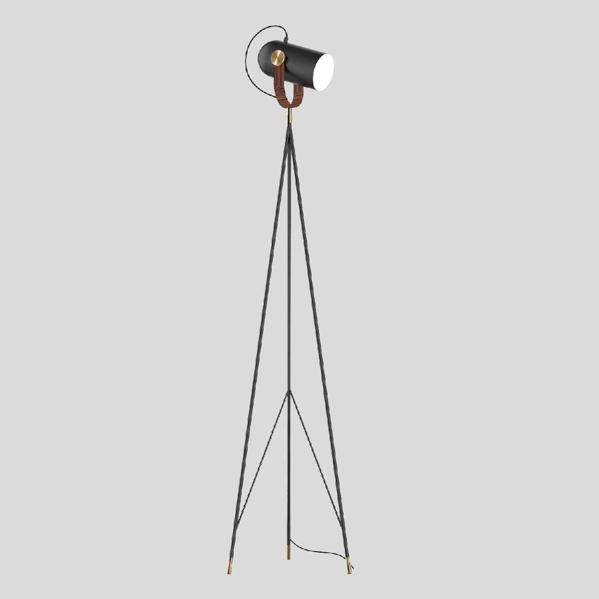 Торшер 170 см, Crystal Lux KRUS PT1.2 BLACK, черный