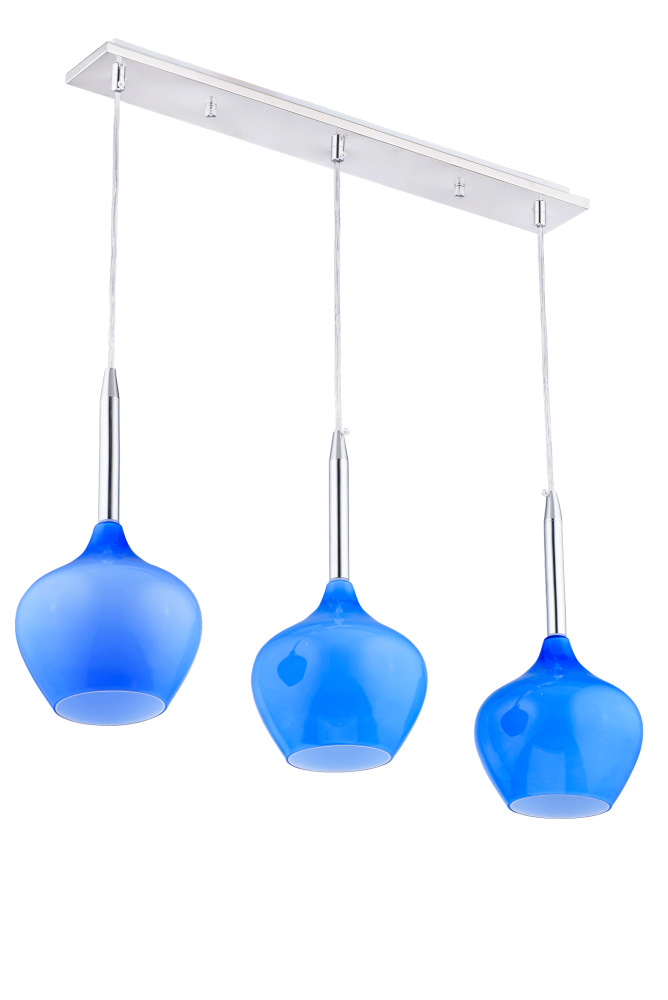 Люстра L580 x W80 x H1150, мм, 3*40W (120W), BLUE(Голубой) Sfera Sveta 5068/3 BLUE