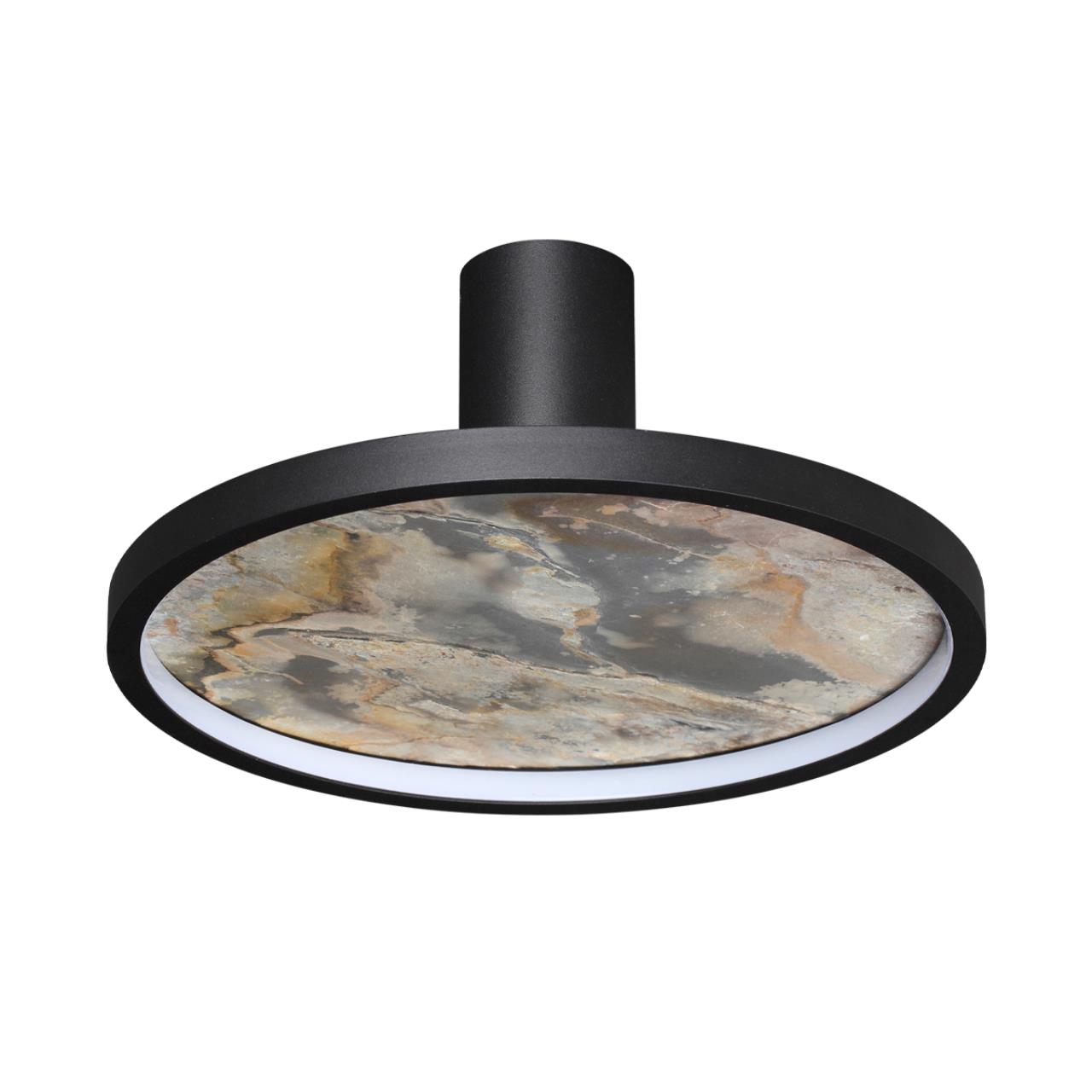 Настенно-потолочный светильник 32*15 см, LED 1*25W, 3000 К, Odeon Light Stoflake 5078/25L, матовый черный/серо-бежевый