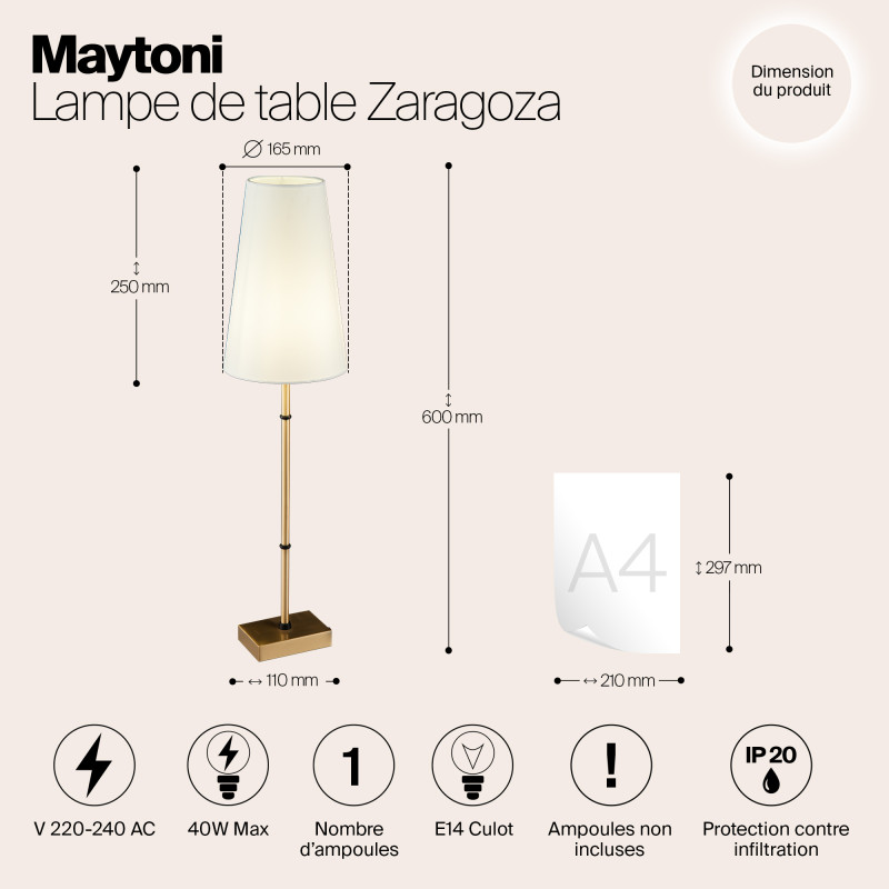 Подвесная люстра Maytoni Zaragoza H001CL-05BS, латунь, диаметр 78см
