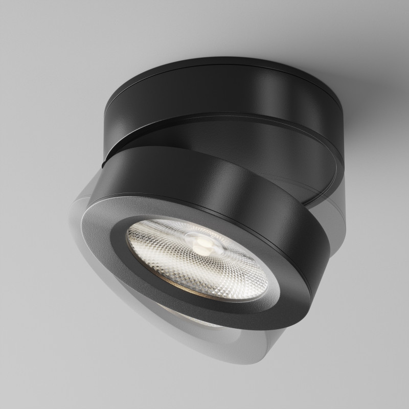Накладной светильник 10*10*5,5 см, LED, 12W, 4000К, Maytoni Technical MAGIC C022CL-12W4K-B-1 черный