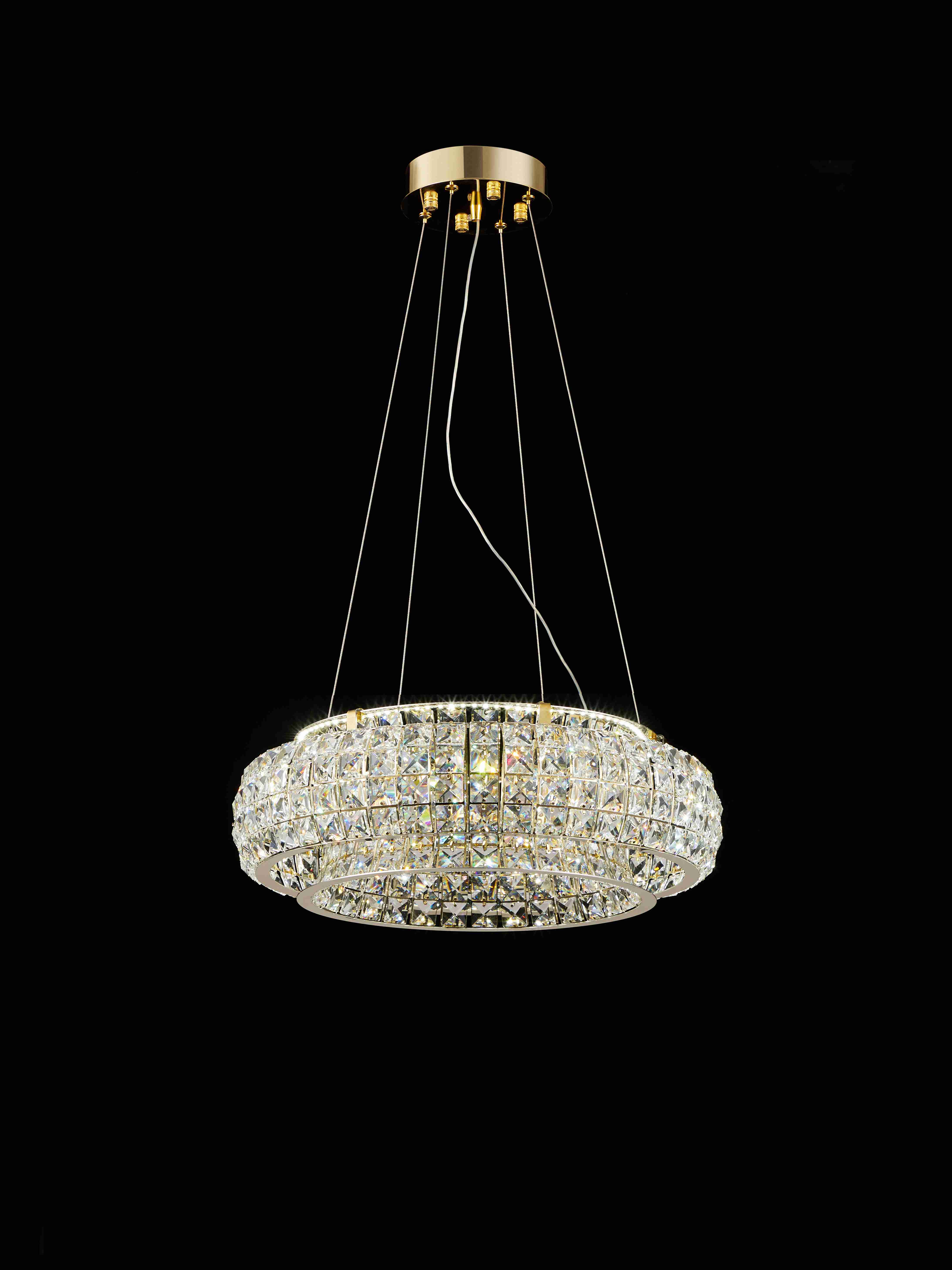Люстра 500*160, LED, 90W 3000-6000K NewRgy Cristallo E70-ф500*H160 H GOLD, H GOLD
