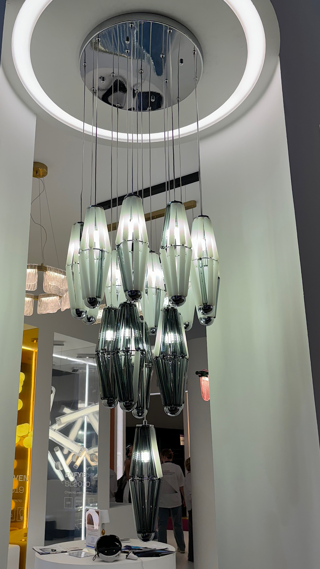 Светильник подвесной 45*100/150 см, 16*G9*5W 4000K ST LUCE Ciara SL1242.103.16 хром