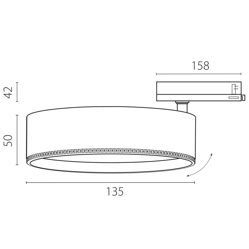 Светильник Quattro с адаптером *13,5*5 см, *35W, 3000K, Lightstar Alta Pro A5737QT60G, Черный