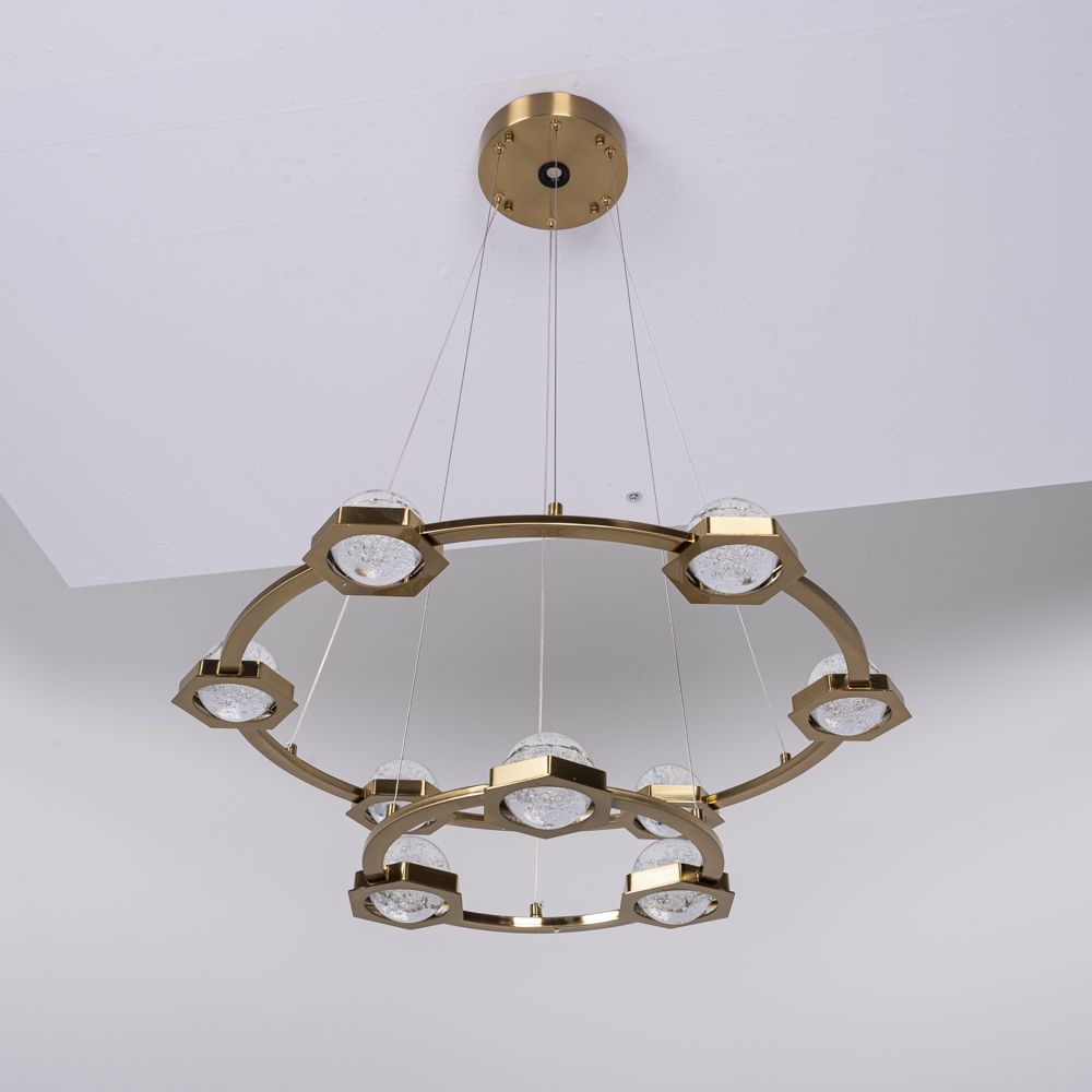 Подвесная люстра WALSH L10 70*70*150 см, 10*LED*5W, 3000K, ImperiumLoft 195470-23, Латунь