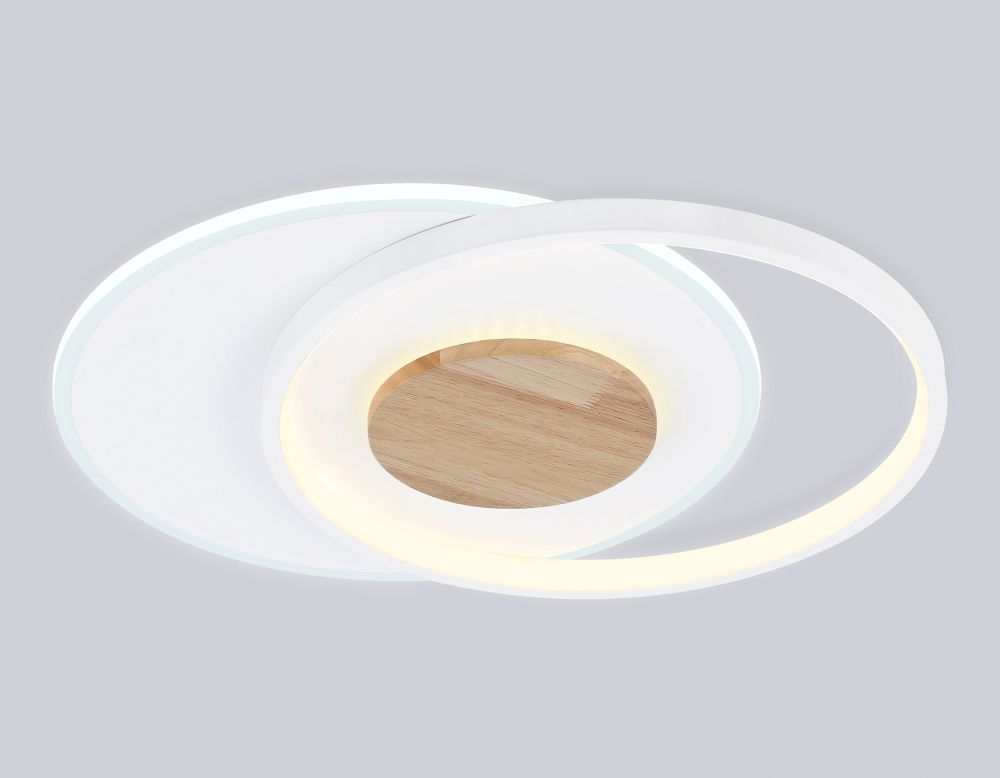 Светильник светодиодный потолочный 46*36,5*4,5- см, **W, 3000-6000K, Ambrella Light Comfort FL4788, белый, дерево