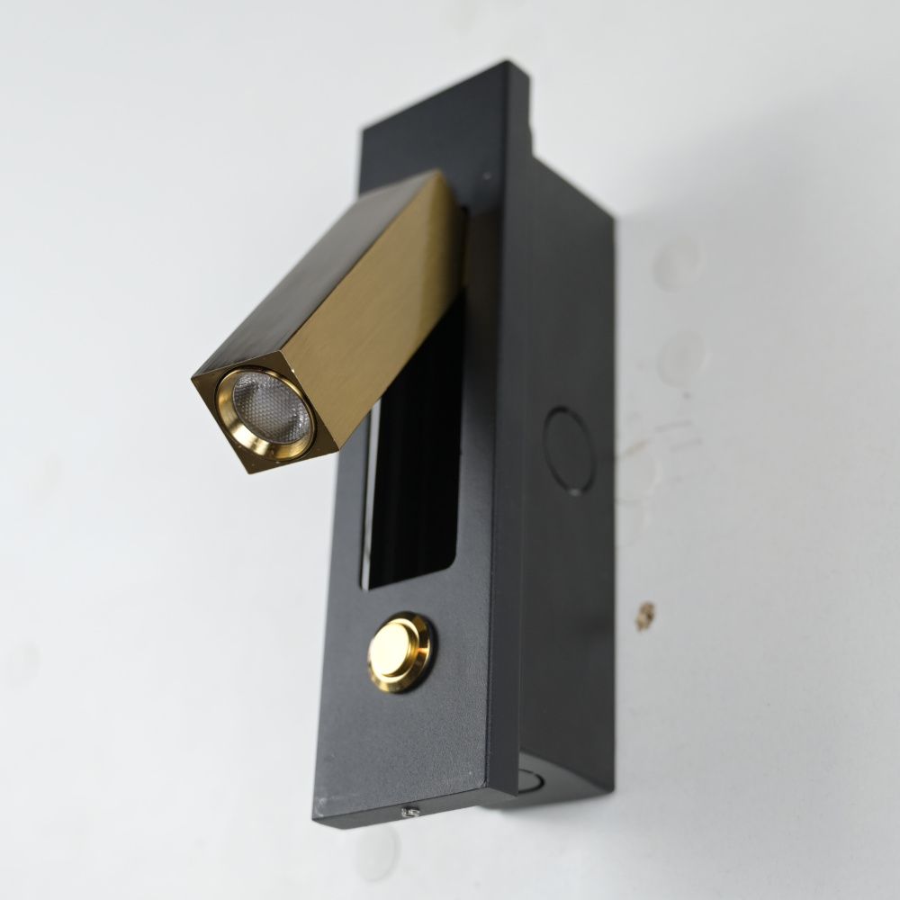Бра Chelsom WALL LED DOCK BRASS 17*5*17 см, 1*LED*3W, 4000K, ImperiumLoft 2000000118499, Латунь, Чёрный