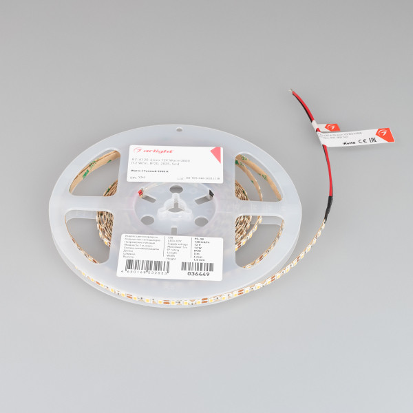 Лента RZ-A120-6mm 12V Warm3000 (12 W/m, IP20, 2835, 5m) (Arlight, 12 Вт/м, IP20) 036449. Цена указана за 5 метров. Продается кратно 5 метрам.