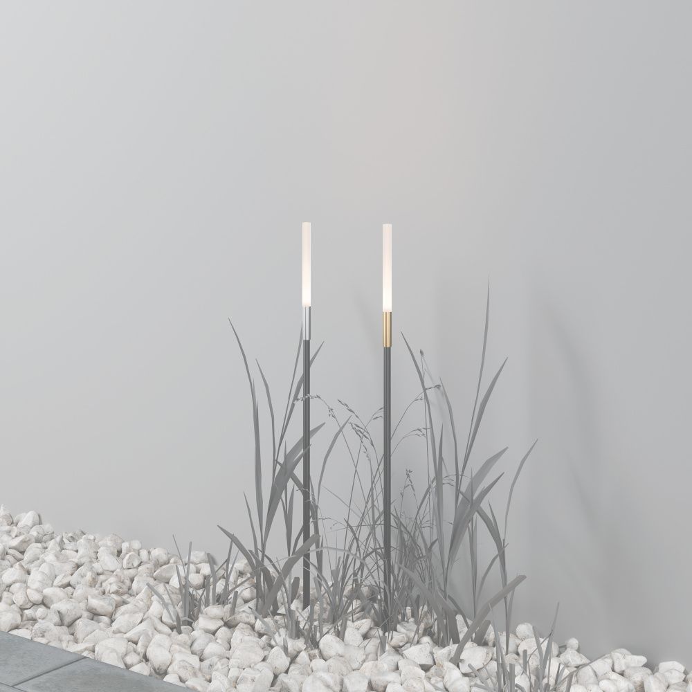 Ландшафтный светильник *1*-80 см, *LED*2,4W, 3000K, Maytoni Outdoor Flare S O524FL-L2PT3K, Платина