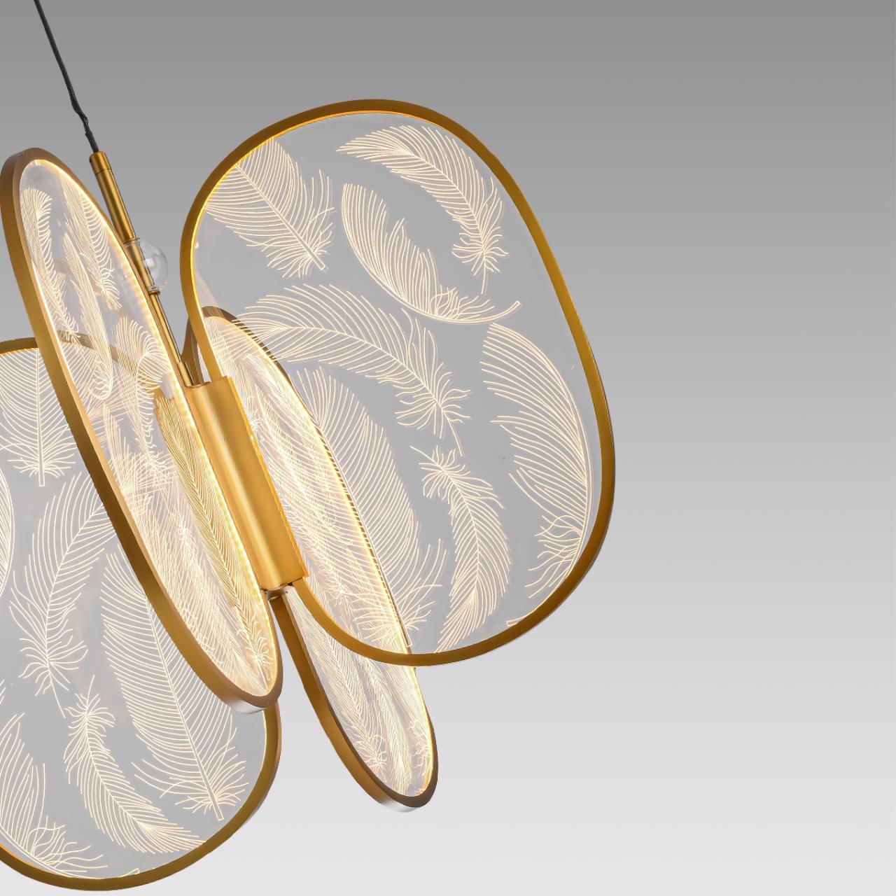 Подвесной светильник 50*180 см, 1 LED*53W, 3000 К, Odeon Light Piuma, античная бронза 6664/53L