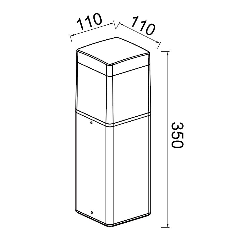 Уличный светильник 11*11*35-35 см, вр  см, 1*E27*20W, K, Mantra Chicago MAN8846, темно-серый