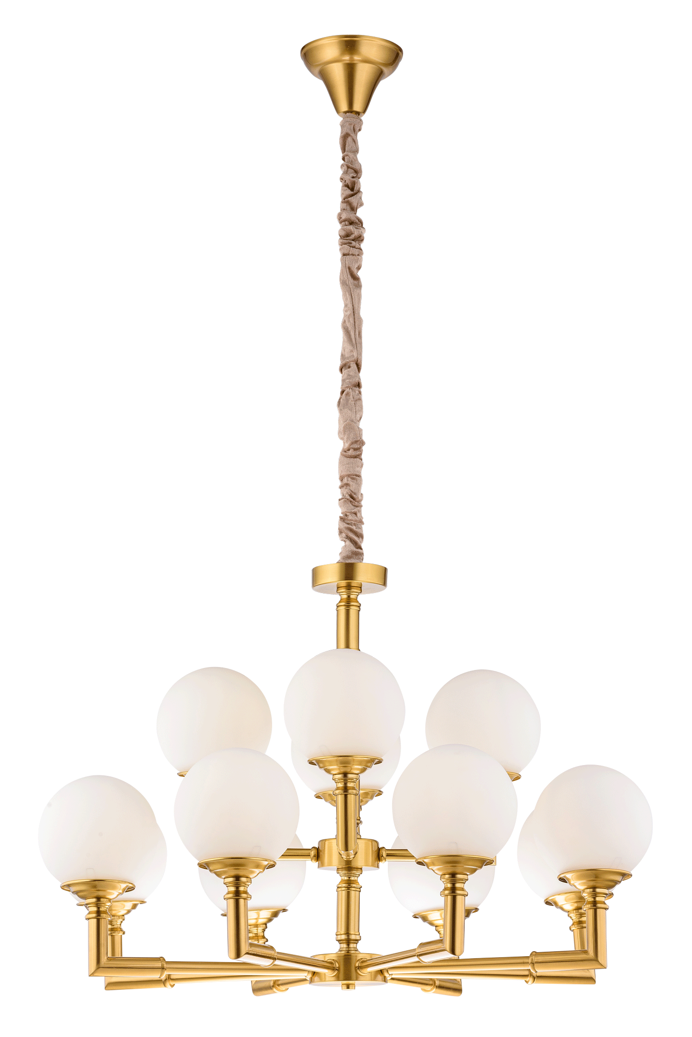 Люстра 820*550-1300, 12*E14, 40W NewRgy Модерн 8683/8+4LT BRASS, Бронза