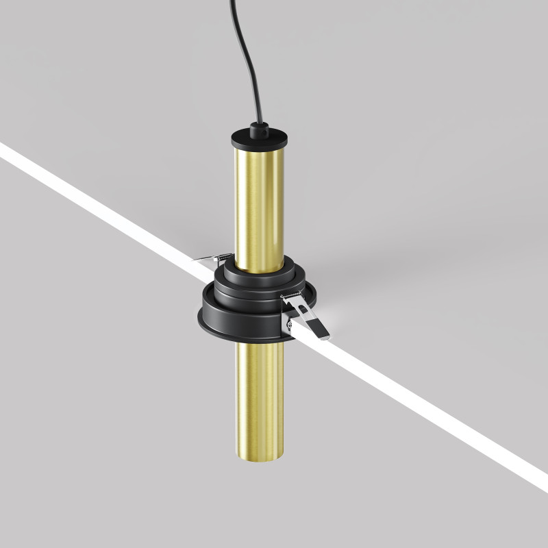 Встраиваемый светильник 3*21,6 см, LED 7W 3000K Maytoni Technical Focus T C140RS-L200-7W3K-BBS черный/латунь