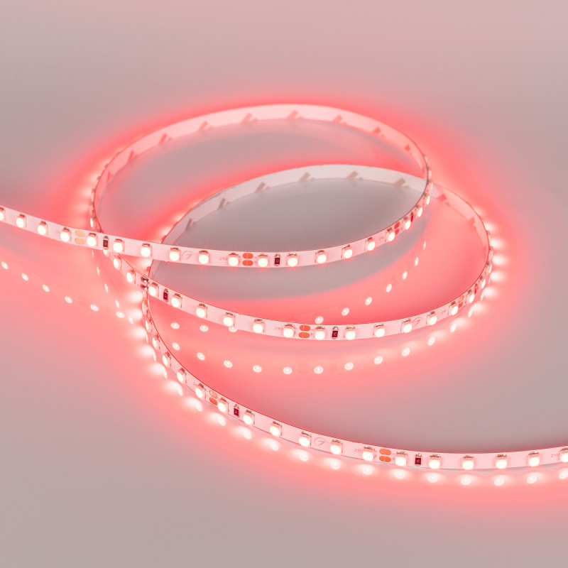 Лента RT-A120-5mm 24V Red (9.6 W/m, IP20, 2835, 5m) (Arlight, 9.6 Вт/м, IP20) 015657(2). Цена указана за 5 метров. Продается кратно 5 метрам.