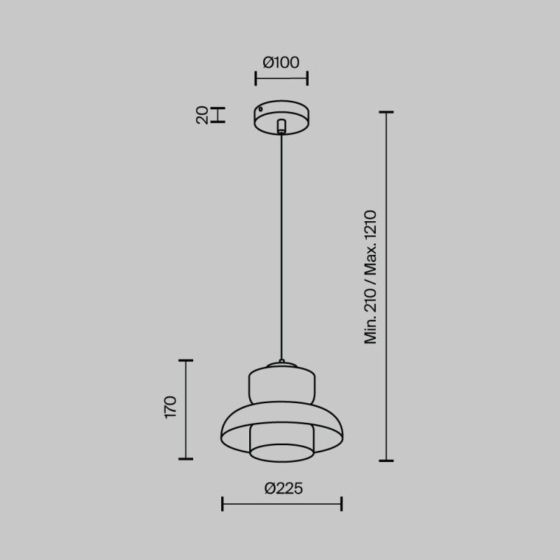 Подвесной светильник 9x22x17см, LED, 10Вт, 3000 / 6500К, Modelux MS.1412.220 BK Черный