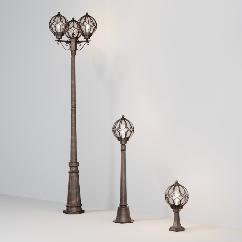 Ландшафтный светильник 42 см Maytoni Via O024FL-01G, черный с золотом