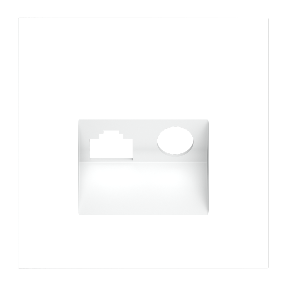 Накладка для розетки TV+RJ45 кат. 6, белый матовый Voltum S70 VLS002702, Пластик Soft touch