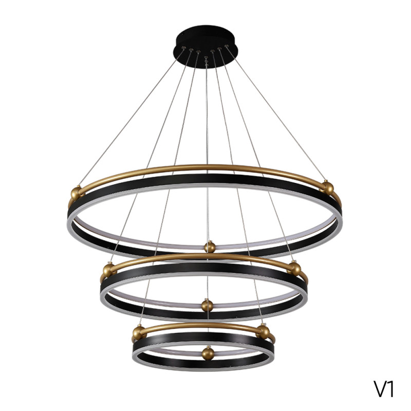 Светильник 80 см, 158W, 3000-6300K, Crystal Lux FERNANDO SP158W LED BLACK/GOLD, черный-золото