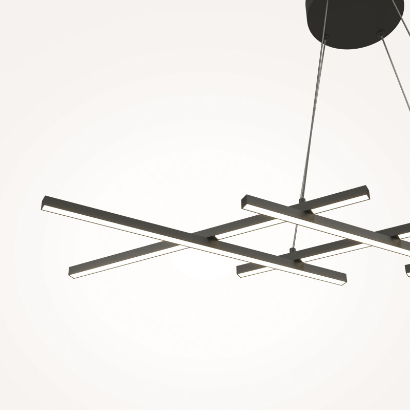 Подвесная люстра 103,5*30*307 см, LED, 40W, 4000К, Maytoni Halo MOD244PL-L50BK черный