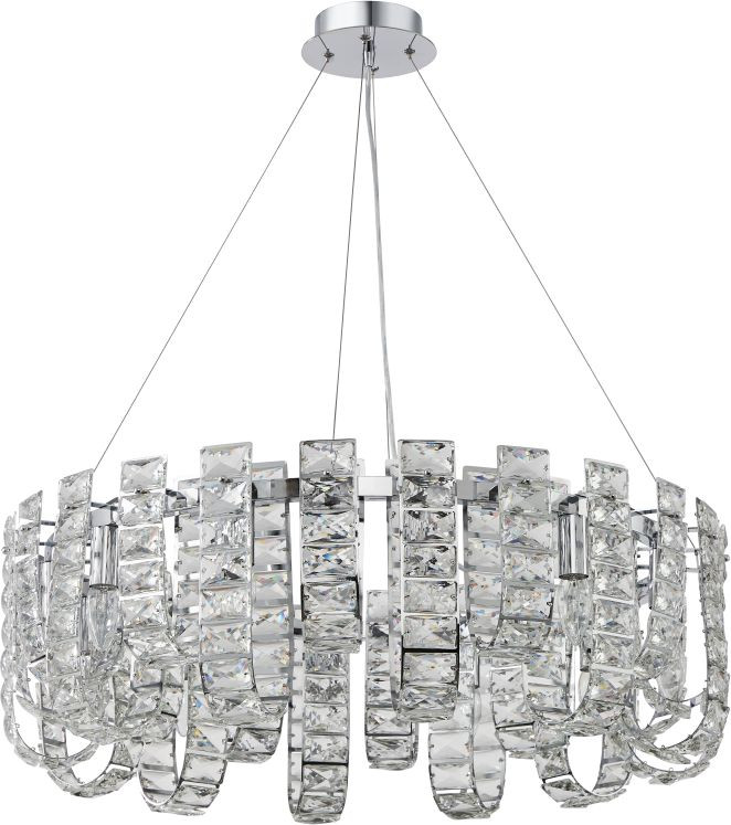Подвесная люстра 80*100 см, 12*E14, 480W, Stilfort Umiko 2172/09/12P хром