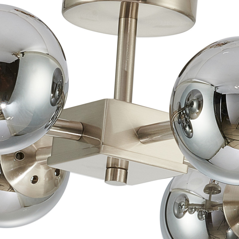 Люстра Favourite Varietas 2650-10U, L810*W430*H235, никель, плафоны из выдувного стекла дымчато-серого цвета