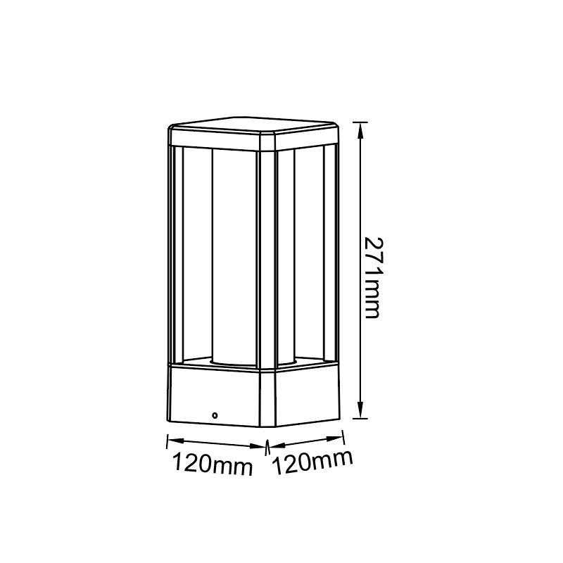 Уличный светильник 12*12*27,1-27,1 см, вр  см, 1*E27*20W, K, Mantra Nevada MAN8900, черный
