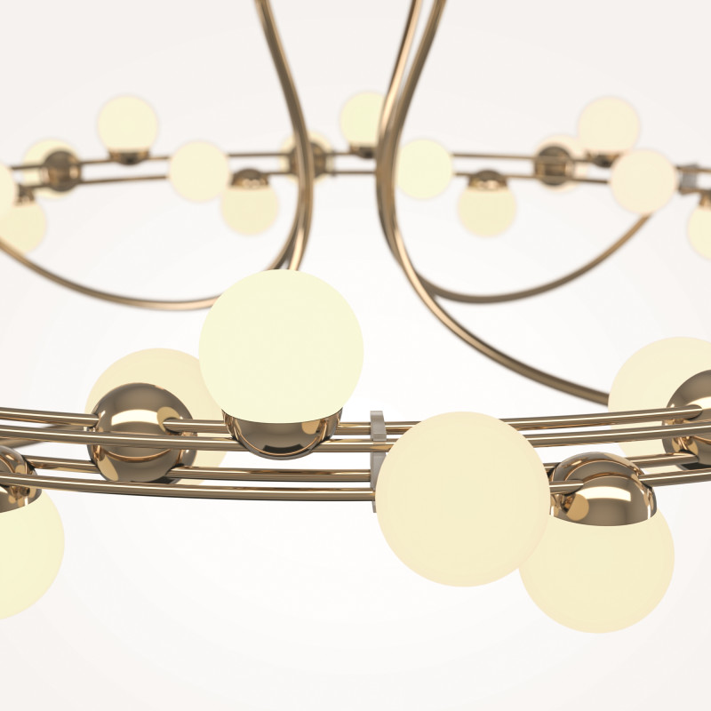 Накладная люстра 80*80*25 см, LED, 72W, 3000К, Maytoni Tessara MOD081CL-L48G3K золотой