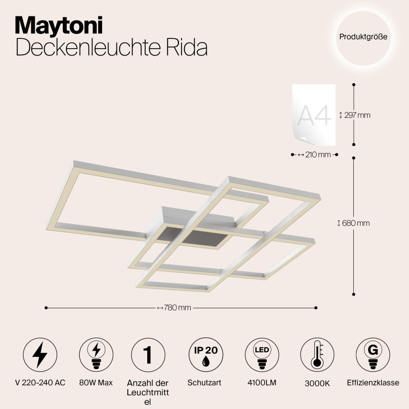 Потолочный светодиодный светильник Maytoni Line MOD015CL-L80W, белый