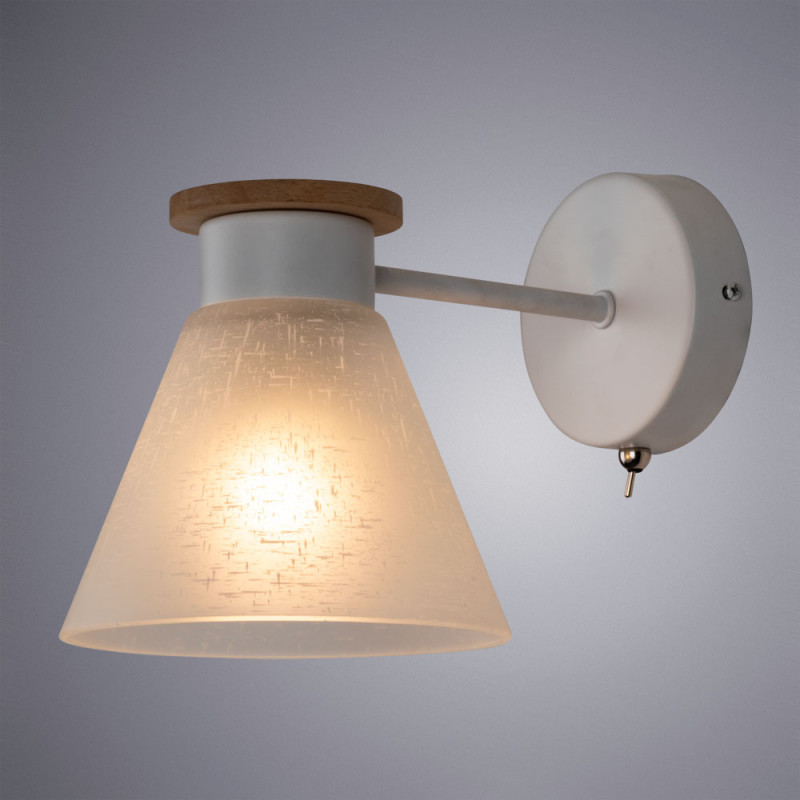 Настенное бра Arte Lamp Tyler A1031AP-1WH, белый-дерево