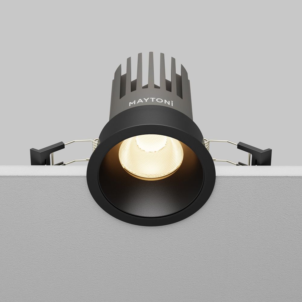 Встраиваемый светильник 8*10 см, вр 7 см, *LED*15W, 3000K, Maytoni Dip DL117-15W-3K-B, Черный
