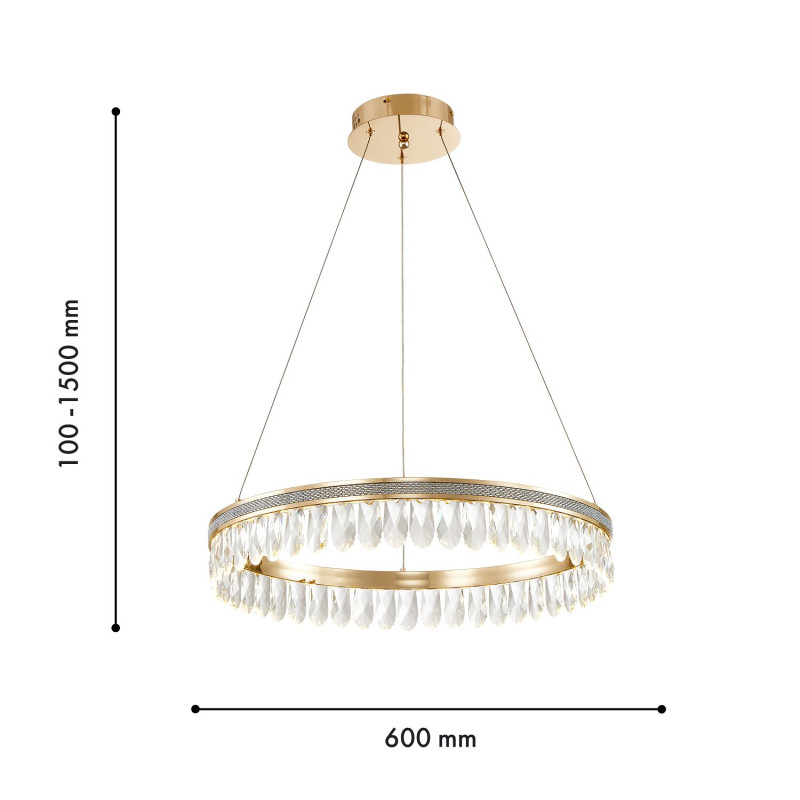 Светильник 60 см, 31W, 3000K, Favourite Palatium 4207-6P, золото