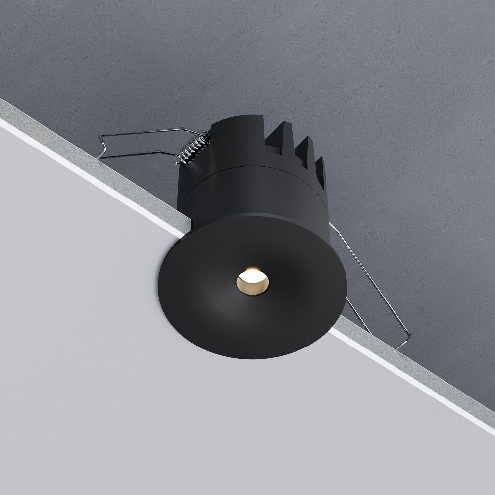 Светильник встраиваемый светодиодный 7 см, вр 5,9 см, 12W, 3000K, Elektrostandard Binnie 15275/LED, черный