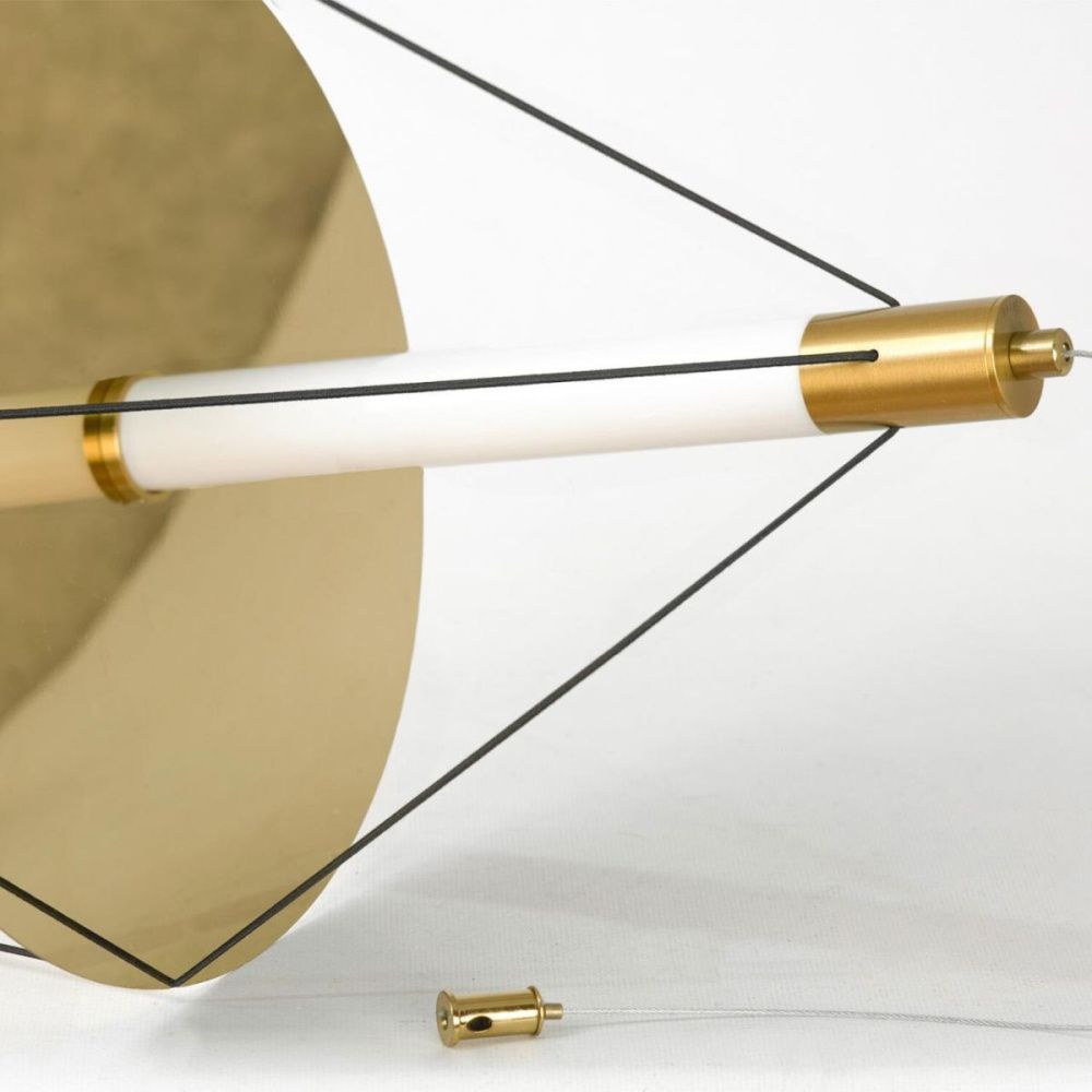 Подвесной светильник 92 см, 24W, 4000K, Lussole Nolan LSP-7442, золото