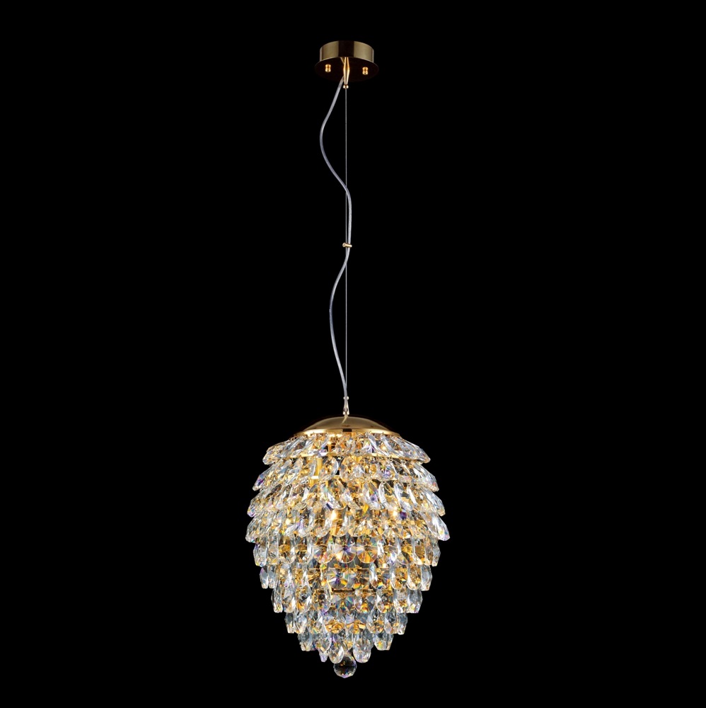 Светильник подвесной 30 см, Crystal Lux CHARME SP6 GOLD/TRANSPARENT Золотой
