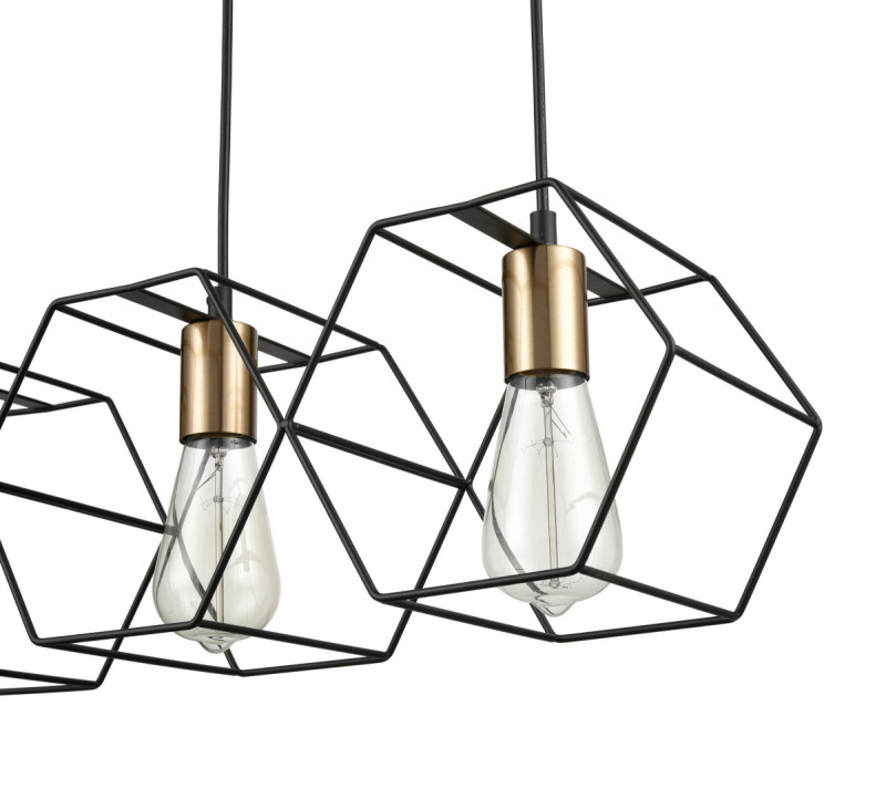 Подвесной светильник 20*59*144 см, 3*E27 черный, золото Vele Luce Luca VL6232P03