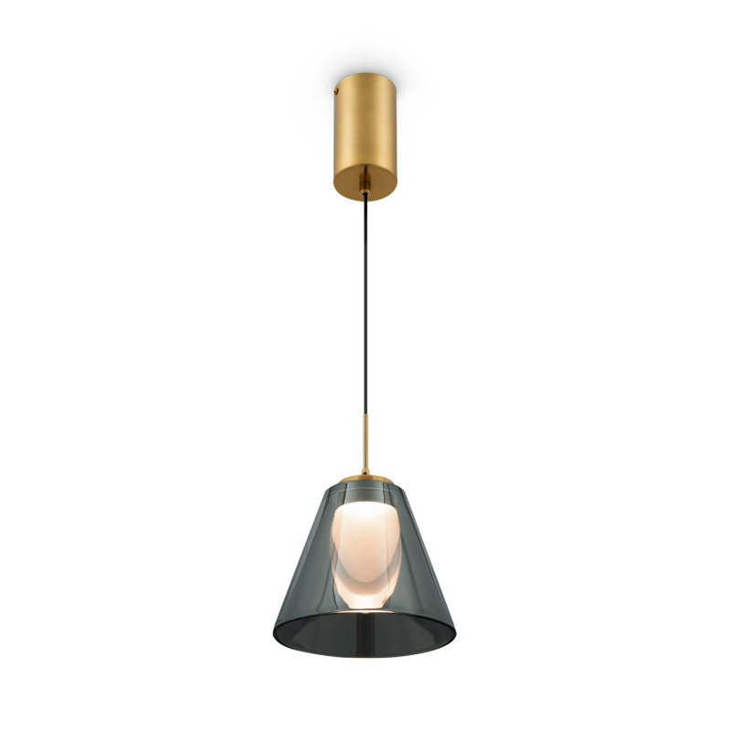 Светильник 17 см, 5W, 3000K, Freya Fume FR5399PL-L4BS, латунь
