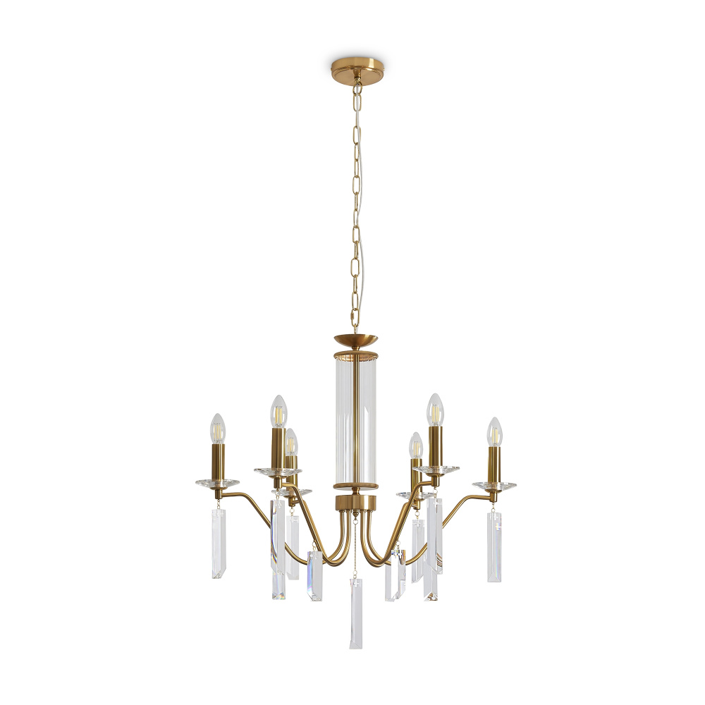 Подвесной светильник 81-168 см, 6*E14*40W Freya Harvest FR2041PL-06BS, Латунь