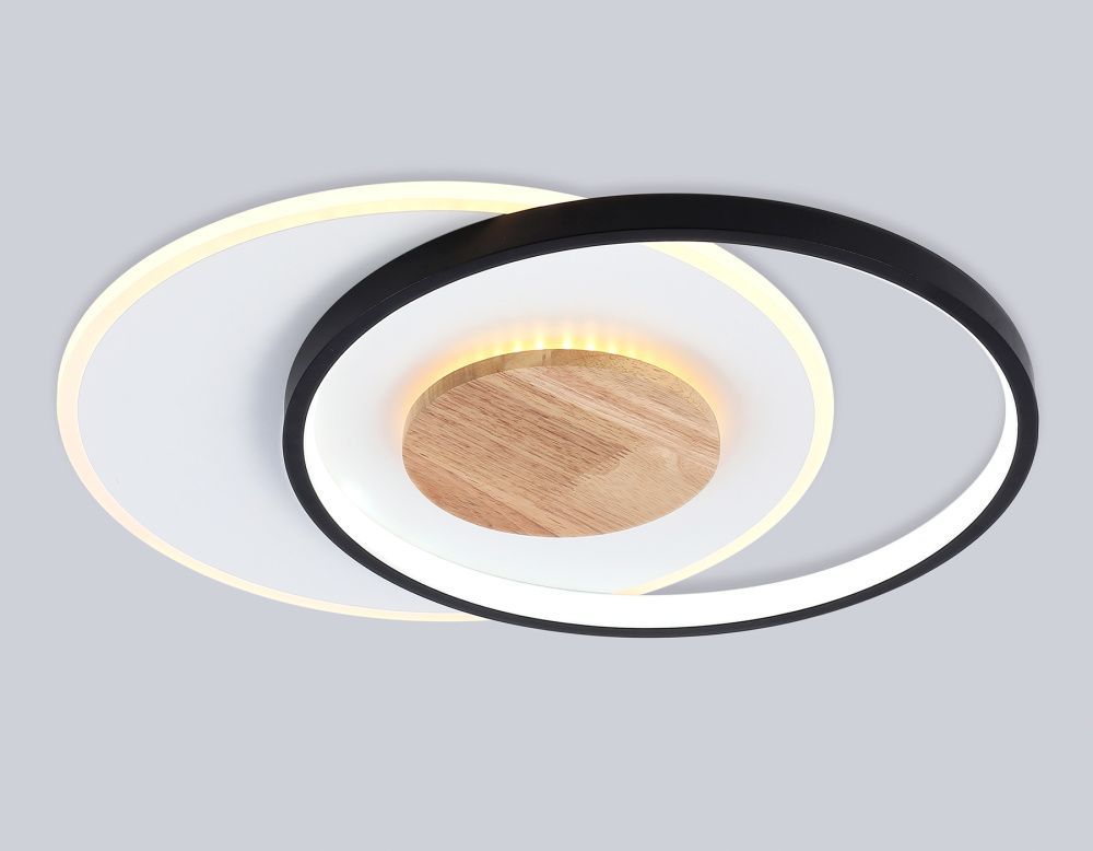 Светильник светодиодный потолочный 46*36,5*4,5- см, **W, 3000-6000K, Ambrella Light Comfort FL4789, белый, черный, дерево