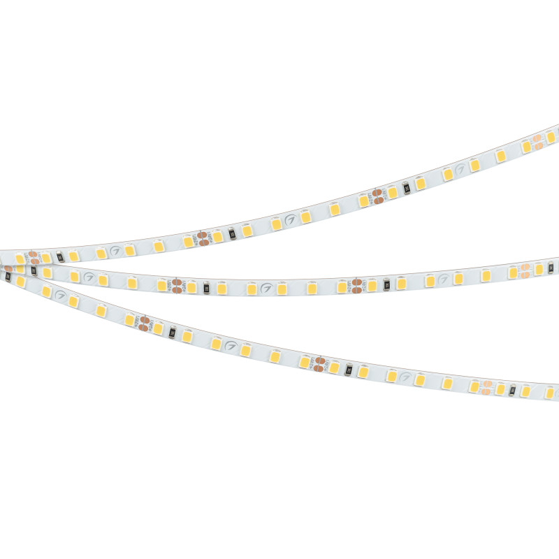 Лента RT-A120-5mm 24V Warm2400 (9.6 W/m, IP20, 2835, 5m) (Arlight, узкая) 018100(2). Цена указана за 5 метров. Продается кратно 5 метрам.