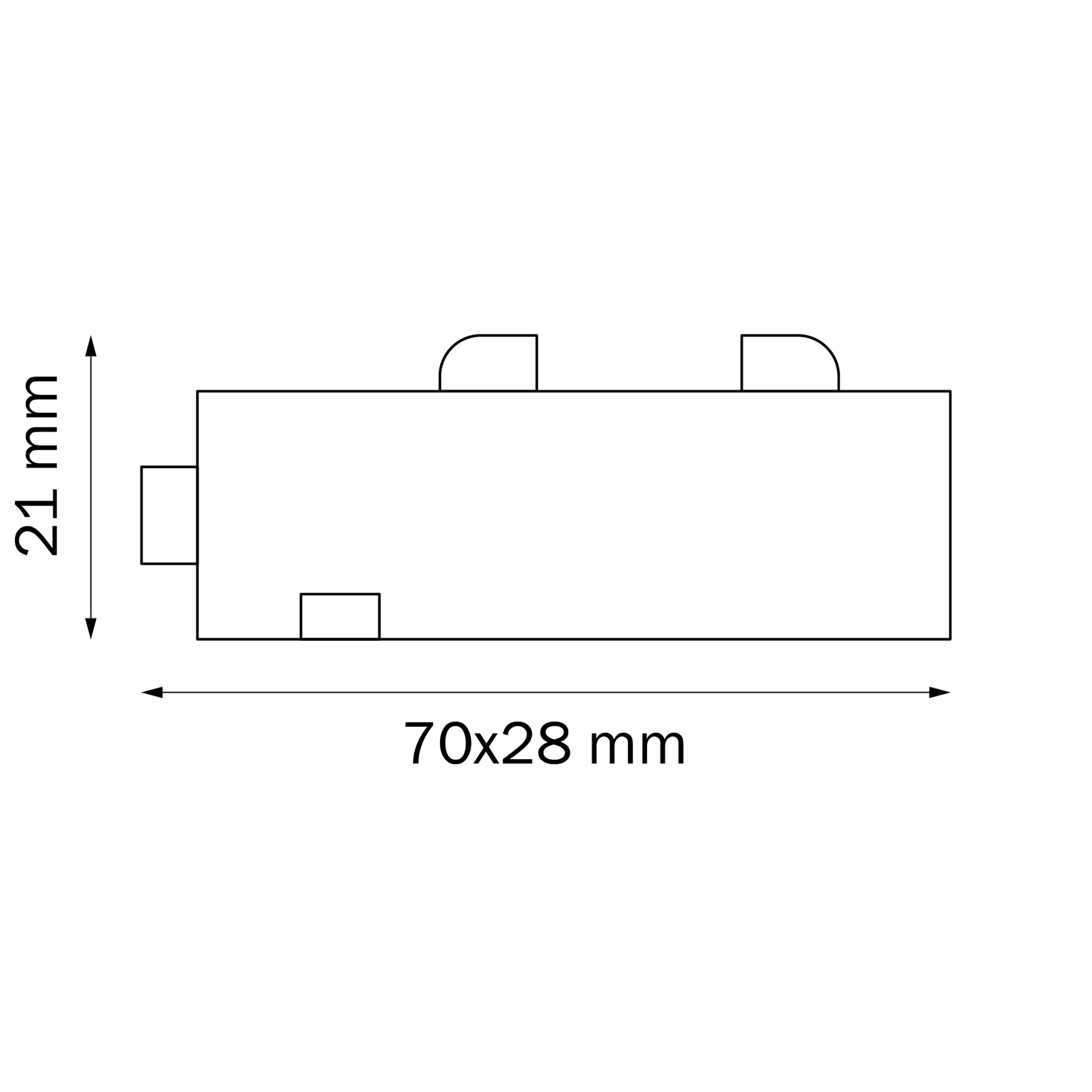 Соединитель питания PRO I-образный 7*2,8 см, Матовый Черный Lightstar Barra 505107